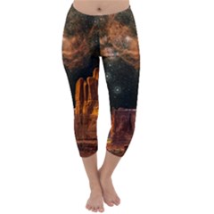 Geology Sand Stone Canyon Capri Winter Leggings  by Simbadda