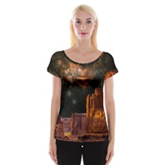 Geology Sand Stone Canyon Cap Sleeve Top by Simbadda