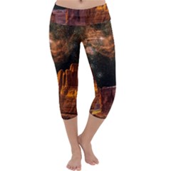 Geology Sand Stone Canyon Capri Yoga Leggings by Simbadda