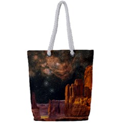 Geology Sand Stone Canyon Full Print Rope Handle Tote (small) by Simbadda