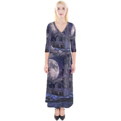 Place Of Worship Scotland Celts Quarter Sleeve Wrap Maxi Dress by Simbadda