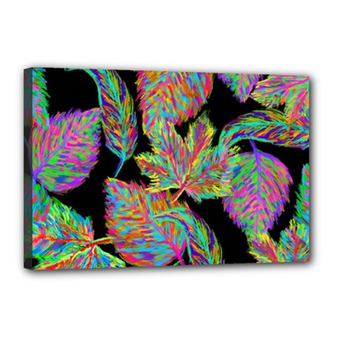 Autumn Pattern Dried Leaves Canvas 18  X 12  (stretched) by Simbadda