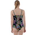 Autumn Pattern Dried Leaves Twist Front Tankini Set View2