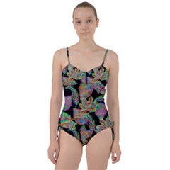 Autumn Pattern Dried Leaves Sweetheart Tankini Set by Simbadda