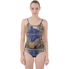 Mosaic Painting Glass Decoration Cut Out Top Tankini Set by Simbadda