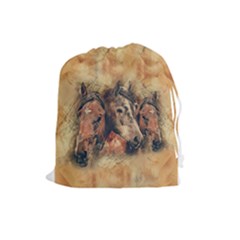 Head Horse Animal Vintage Drawstring Pouch (large) by Simbadda