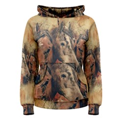 Head Horse Animal Vintage Women s Pullover Hoodie by Simbadda