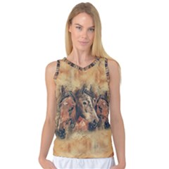 Head Horse Animal Vintage Women s Basketball Tank Top by Simbadda