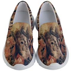 Head Horse Animal Vintage Kid s Lightweight Slip Ons by Simbadda