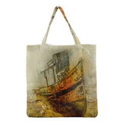 Boat Old Fisherman Mar Ocean Grocery Tote Bag by Simbadda