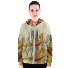 Boat Old Fisherman Mar Ocean Women s Zipper Hoodie by Simbadda