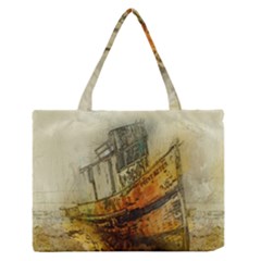 Boat Old Fisherman Mar Ocean Zipper Medium Tote Bag by Simbadda