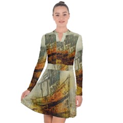 Boat Old Fisherman Mar Ocean Long Sleeve Panel Dress by Simbadda