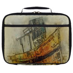 Boat Old Fisherman Mar Ocean Full Print Lunch Bag by Simbadda