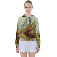 Boat Old Fisherman Mar Ocean Women s Tie Up Sweat by Simbadda