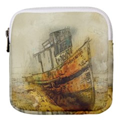 Boat Old Fisherman Mar Ocean Mini Square Pouch by Simbadda