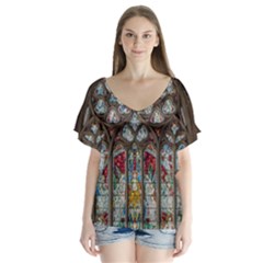 St Martins In The Bullring Birmingham V-neck Flutter Sleeve Top