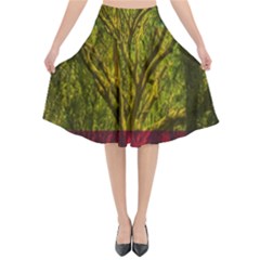 Rasta Forest Rastafari Nature Flared Midi Skirt by Simbadda