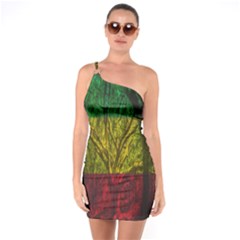 Rasta Forest Rastafari Nature One Soulder Bodycon Dress by Simbadda