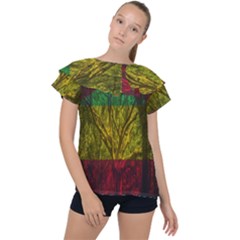 Rasta Forest Rastafari Nature Ruffle Collar Chiffon Blouse