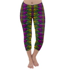 Butterfly Liana Jungle And Full Of Leaves Everywhere Capri Winter Leggings  by pepitasart