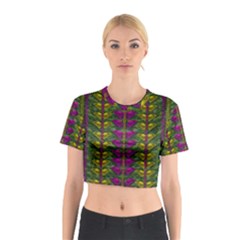 Butterfly Liana Jungle And Full Of Leaves Everywhere Cotton Crop Top by pepitasart