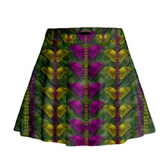 Butterfly Liana Jungle And Full Of Leaves Everywhere Mini Flare Skirt by pepitasart