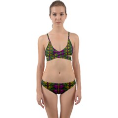 Butterfly Liana Jungle And Full Of Leaves Everywhere Wrap Around Bikini Set by pepitasart