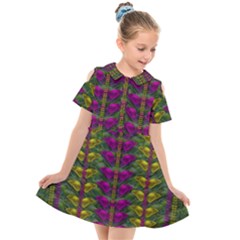 Butterfly Liana Jungle And Full Of Leaves Everywhere Kids  Short Sleeve Shirt Dress by pepitasart