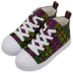 Butterfly Liana Jungle And Full Of Leaves Everywhere Kid s Mid-top Canvas Sneakers by pepitasart