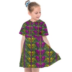 Butterfly Liana Jungle And Full Of Leaves Everywhere Kids  Sailor Dress by pepitasart