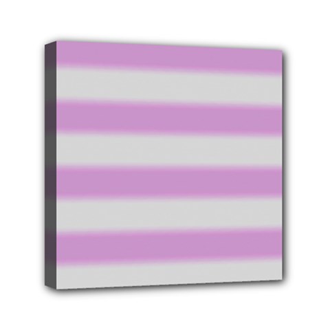 Bold Stripes Soft Pink Pattern Mini Canvas 6  X 6  (stretched) by BrightVibesDesign