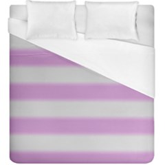 Bold Stripes Soft Pink Pattern Duvet Cover (king Size) by BrightVibesDesign