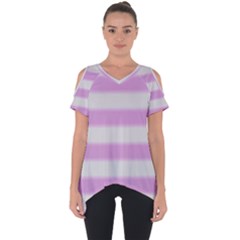 Bold Stripes Soft Pink Pattern Cut Out Side Drop Tee by BrightVibesDesign