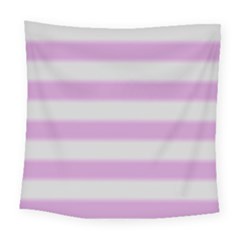 Bold Stripes Soft Pink Pattern Square Tapestry (large) by BrightVibesDesign