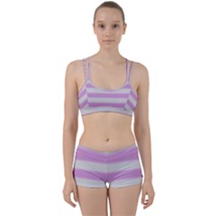 Bold Stripes Soft Pink Pattern Perfect Fit Gym Set by BrightVibesDesign