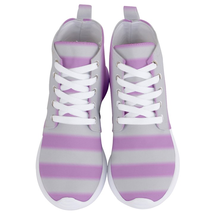 Bold Stripes Soft Pink Pattern Women s Lightweight High Top Sneakers