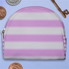 Bold Stripes Soft Pink Pattern Horseshoe Style Canvas Pouch