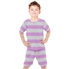 Bold Stripes Soft Pink Pattern Kid s Set by BrightVibesDesign