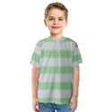 Bold Stripes Soft Green Kids  Sport Mesh Tee View1