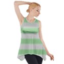 Bold Stripes Soft Green Side Drop Tank Tunic View1