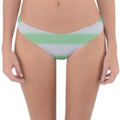 Bold Stripes Soft Green Reversible Hipster Bikini Bottoms by BrightVibesDesign