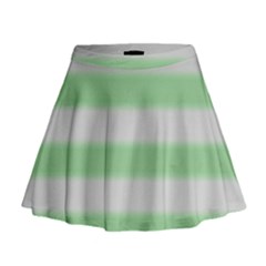 Bold Stripes Soft Green Mini Flare Skirt by BrightVibesDesign