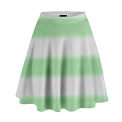 Bold Stripes Soft Green High Waist Skirt by BrightVibesDesign