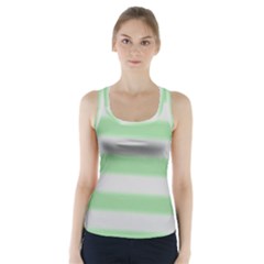 Bold Stripes Soft Green Racer Back Sports Top by BrightVibesDesign