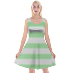 Bold Stripes Soft Green Reversible Velvet Sleeveless Dress by BrightVibesDesign