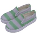 Bold Stripes Soft Green Kids  Canvas Slip Ons View2