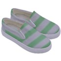 Bold Stripes Soft Green Kids  Canvas Slip Ons View3