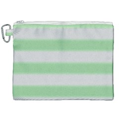 Bold Stripes Soft Green Canvas Cosmetic Bag (xxl) by BrightVibesDesign