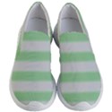 Bold Stripes Soft Green Women s Lightweight Slip Ons View1